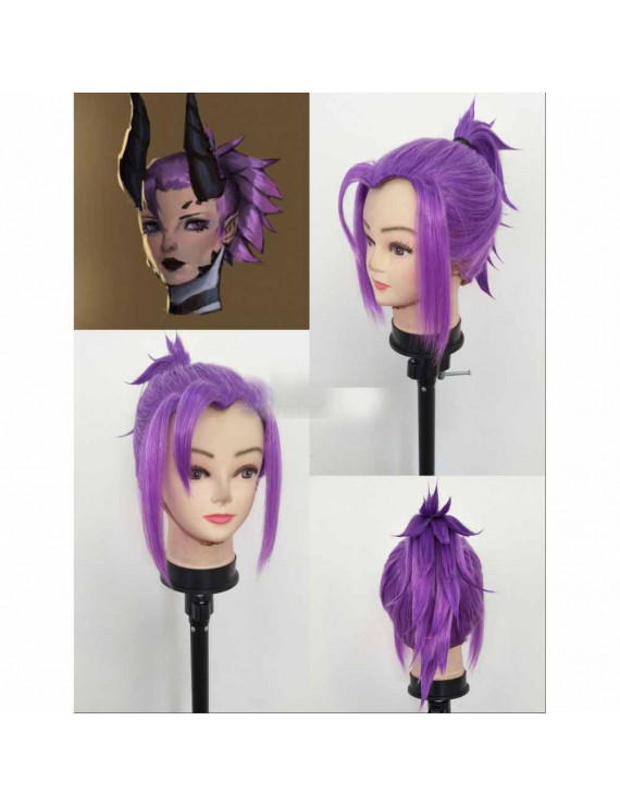 Overwatch Devil Mercy Purple Game Styled Cosplay Wig
