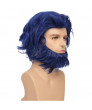 X Men Beast Wig Movie Cosplay Costume Blue Short Hair Accessories Beard Props For Men