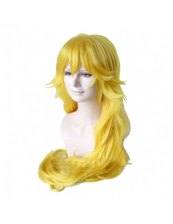 Super Mario Princess Peach Long Wavy Yellow Cosplay Hair Wig