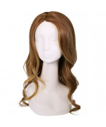 Supergirl Soper Girl Brown Long Curly Cosplay Hair Wig Halloween Accessories