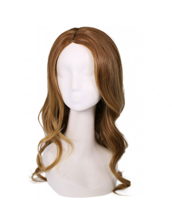 Supergirl Soper Girl Brown Long Curly Cosplay Hair Wig Halloween Accessories