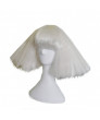 The Famous Star Lady Gaga Cosplay Wig Blunt Fringe White Wig Performance Wig