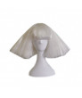 The Famous Star Lady Gaga Cosplay Wig Blunt Fringe White Wig Performance Wig