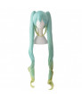 VOCALOID Racing Miku Gradient Light Blue Yellow Long Cosplay Wig