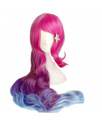 Arcade Miss Fortune Long Wavy Red and Blue Gradient Cosplay Hair Wig