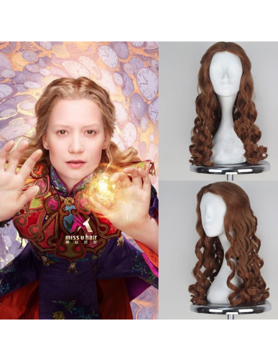 Alice Through the Looking Glass Alice Long Wave Brown Cosplay Wig 