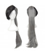 Fairy Tail Future Rogue Cheney Long Gray Cosplay Hair Wig with Clip on Ponytail