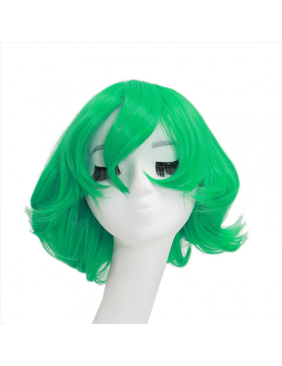 One Punch Man Tornado Short Green Curly Cosplay Hair Wig