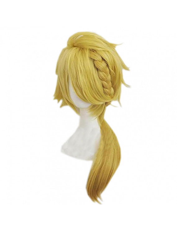 Touken Ranbu Game Shishiou Cosplay Wig Golden Anime Wig With Braid