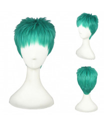 One Piece Roronoa Zoro Cosplay Short Blue Green Wig