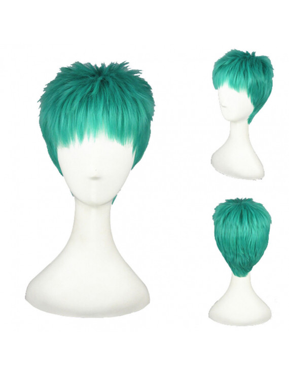 One Piece Roronoa Zoro Cosplay Short Blue Green Wig