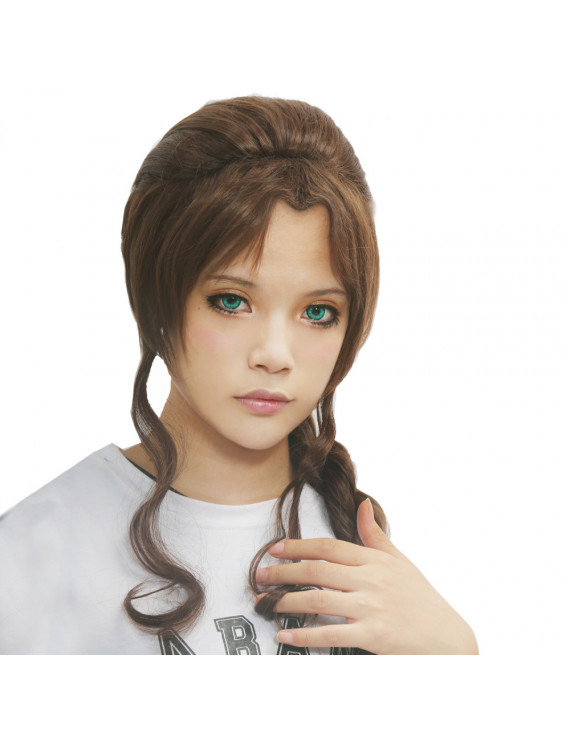 Final Fantasy Aerith Gainsborough Cosplay Hair Wig Thick Braids Wig