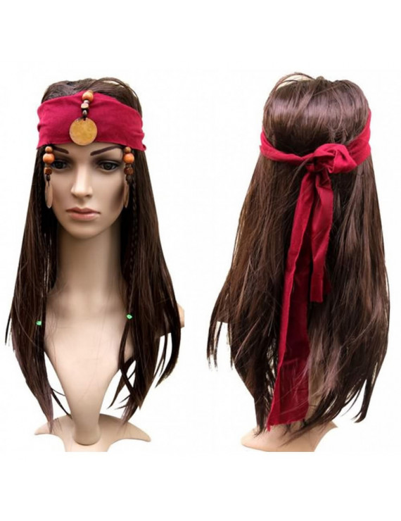 Pirates of the Caribbean Jack Sparrow Costume Cosplay Hair Wig