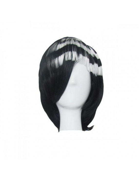 Soul Eater Death The Kid Black with White Cosplay Hair Wig