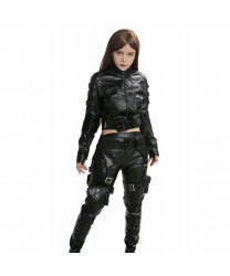 Black Canary Costume Black PU Cool Cosplay Costume for Woman