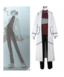 Frankenstein Costume Soul Eater Cosplay Dr. Franken Stein White Trench Coat