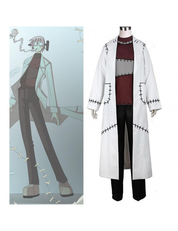 Frankenstein Costume Soul Eater Cosplay Dr. Franken Stein White Trench Coat