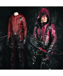 Halloween Cosplay Red Arrow Roy Harper PU Role Cosplay Costume