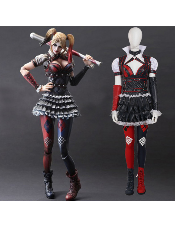 Updated Batman Arkham Knight Harley Quinn Halloween Cosplay Costume 