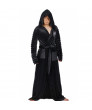 Star Wars Episode VII Kylo Ren Bathrobe Black Coral Velvet Bathrobe with Hood Kylo Ren Cosplay Costume