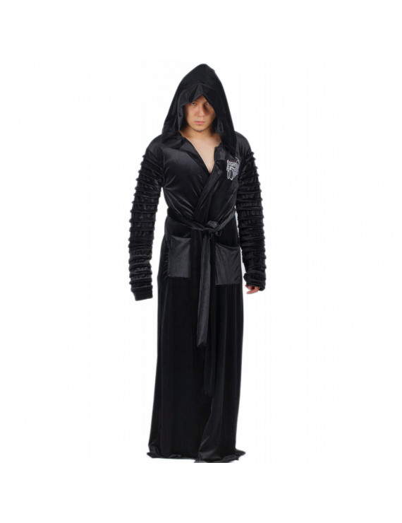Star Wars Episode VII Kylo Ren Bathrobe Black Coral Velvet Bathrobe with Hood Kylo Ren Cosplay Costume