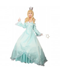 Super Mario Princess Rosalina Cosplay Costume Elegant Aqua Blue Womens Off Shoulder Dress