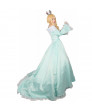 Super Mario Princess Rosalina Cosplay Costume Elegant Aqua Blue Womens Off Shoulder Dress