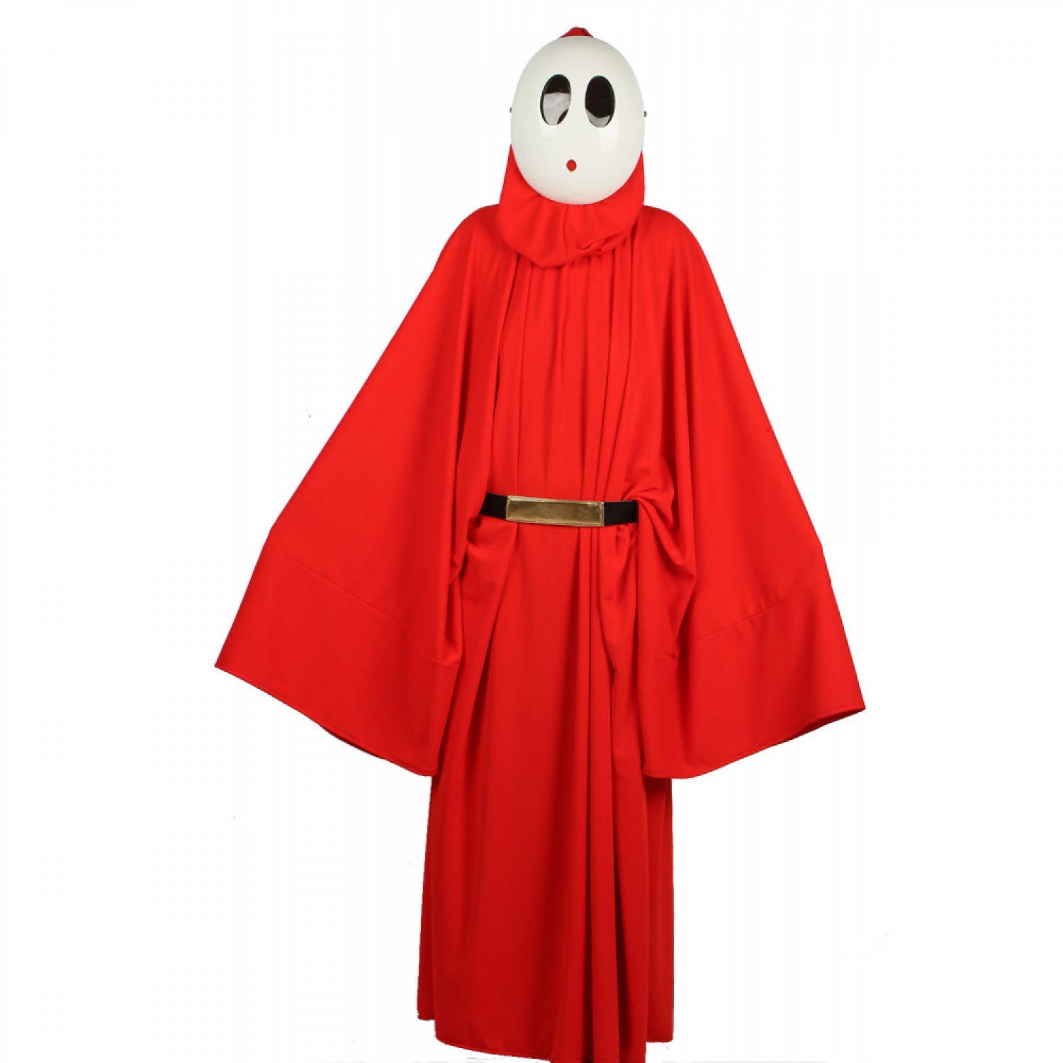 Super Mario Shy Guy Costume Bright Red Robe with Hood Shy Guy Cosplay