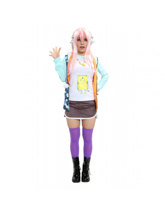 Super Sonico Cute Anime Cosplay Costume Outfit