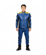 The Hot Movie Star Trek Beyond Captain James T. Kirk Starfleet PU Blue Costume Captain Kirk Cosplay Costume