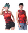 The Hunger Games 2 Catching Fire Movie Cosplay Costume Adult Red Shirt for Girls