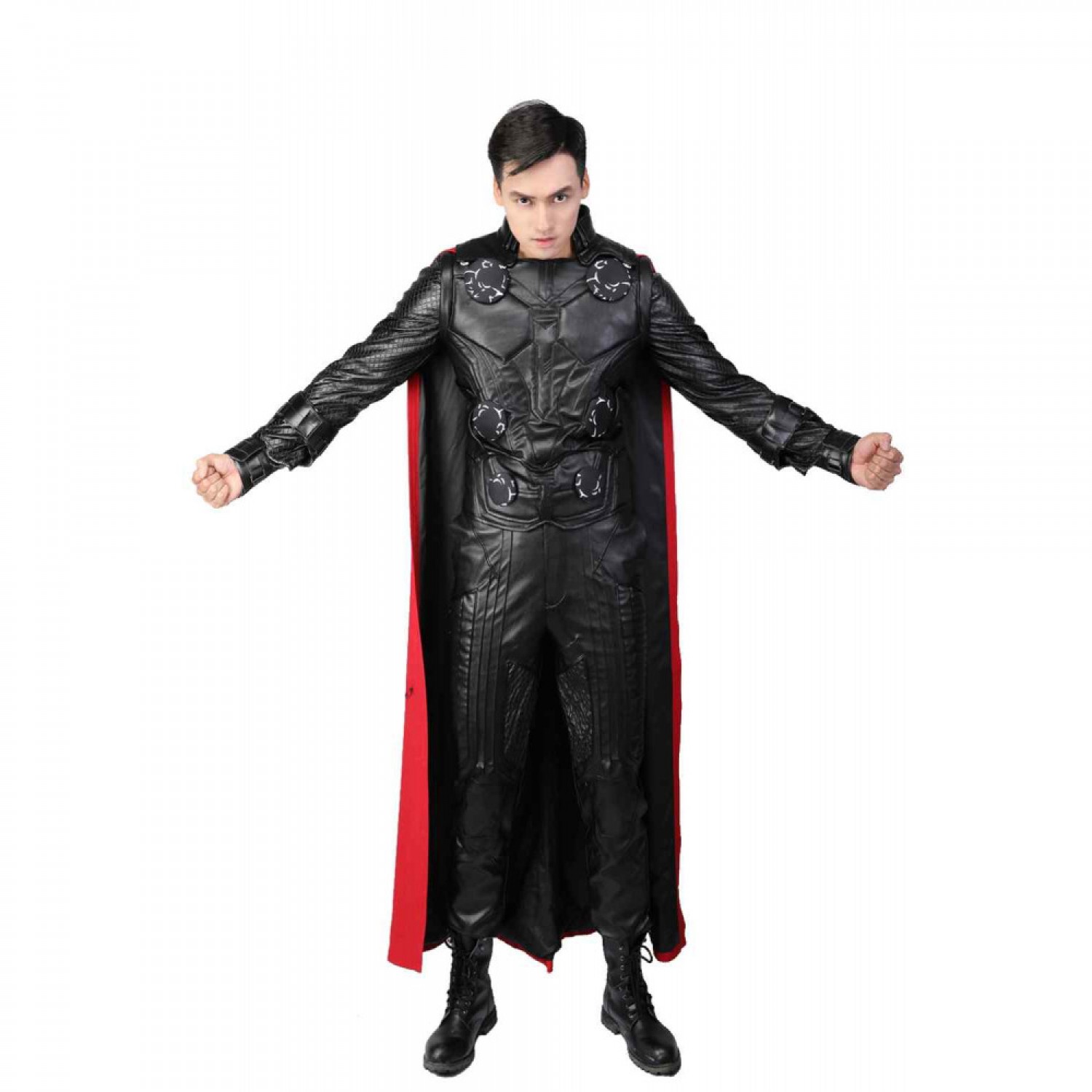 Avengers Infinity War Thor Full Set Pu Cosplay Costume Free Shipping 179 0000 Back zipper closure in the tops, with high similarity and quality. avengers infinity war thor full set pu