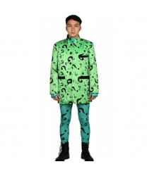 DC Comics Riddler Costume Coat with Full Bodysuit Batman Riddler Cosplay Costume