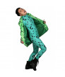 DC Comics Riddler Costume Coat with Full Bodysuit Batman Riddler Cosplay Costume