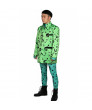 DC Comics Riddler Costume Coat with Full Bodysuit Batman Riddler Cosplay Costume