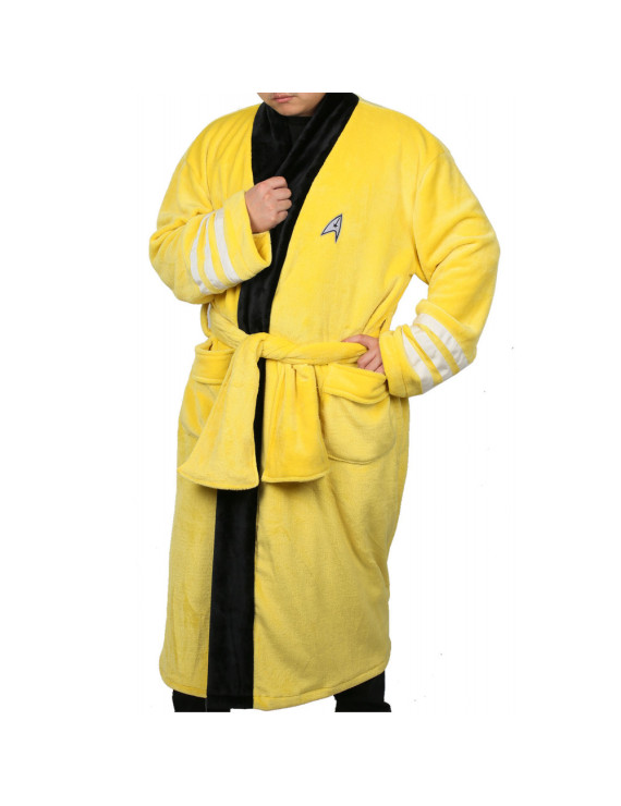 Star Trek Bathrobe Warm Yellow Fleece Robe Movie Cosplay Costume