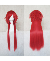 Black Butler Grell Sutcliff Cosplay Wigs Long Straight Red Party Wig 100cm