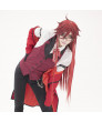 Black Butler Grell Sutcliff Cosplay Wigs Long Straight Red Party Wig 100cm