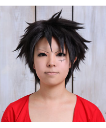 One Piece Monkey.D.Luffy Black Short Straight Cosplay Wig