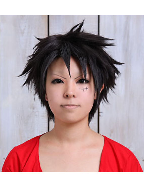 One Piece Monkey.D.Luffy Black Short Straight Cosplay Wig