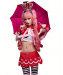 One Piece Perona Cosplay Wig Pink Long Wavy Ponytail Party Wigs