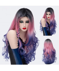 Long Wavy Side Braid Bang Layered Wavy Lolita Wig