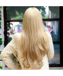 Light Blonde Long Wavy Layered Wavy Lolita Wig Full Bang