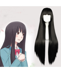 Inuyasha Kagome Higurashi Long Straight Black Cosplay Wig