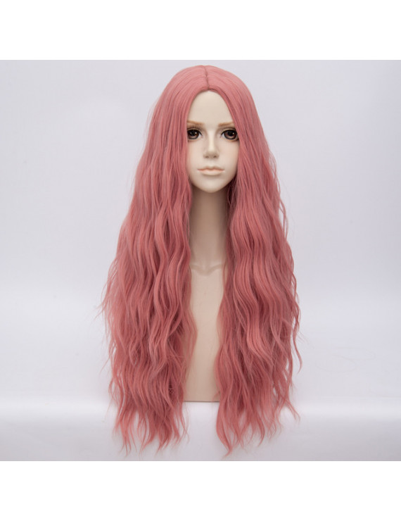 Trendy Wigs 68 CM Pink Long Fluffy Wavy Lolita Wig for Women