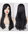 Long Layered Black Lolita Wigs Side Bang Ombre Wig for Women