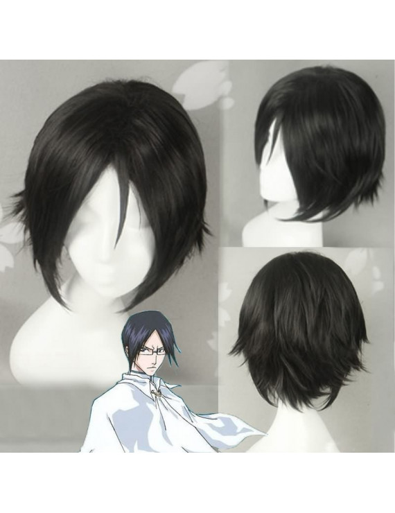 Bleach Uryuu Ishida Cosplay Wigs Black Short Straight Party Wig 32 cm