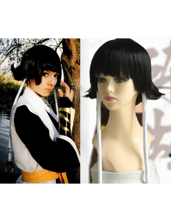 Bleach Soi Fon Cosplay Wigs Long Two Braid Black Party Wig 100cm