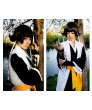 Bleach Soi Fon Cosplay Wigs Long Two Braid Black Party Wig 100cm