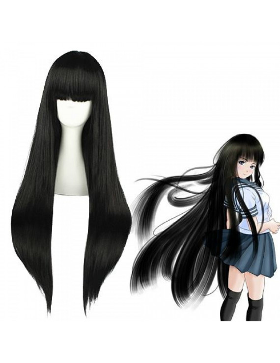 A Certain Magical Index Aisa Himegami Black Cosplay Wig 100 cm